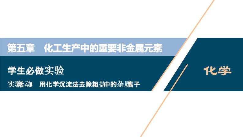 实验活动4　用化学沉淀法去除粗盐中的杂质离子--（新教材）2021年人教版(2019)化学必修第二册课件01