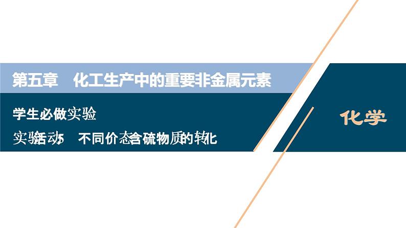 实验活动5　不同价态含硫物质的转化--（新教材）2021年人教版(2019)化学必修第二册课件第1页