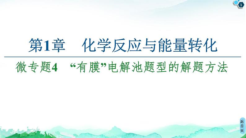 第1章 微专题4 “有膜”电解池题型的解题方法 课件【新教材】鲁科版（2019）高中化学选择性必修101