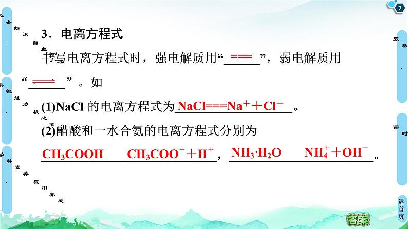 第3章 第1节 第1课时 水的电离及电解质在水溶液中的存在形态 课件【新教材】鲁科版（2019）高中化学选择性必修1第7页