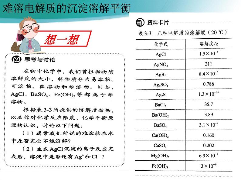 3.4.1 沉淀溶解平衡（第1课时）--2021学年高二化学选择性必修1同步教学课件（新教材人教版）第3页