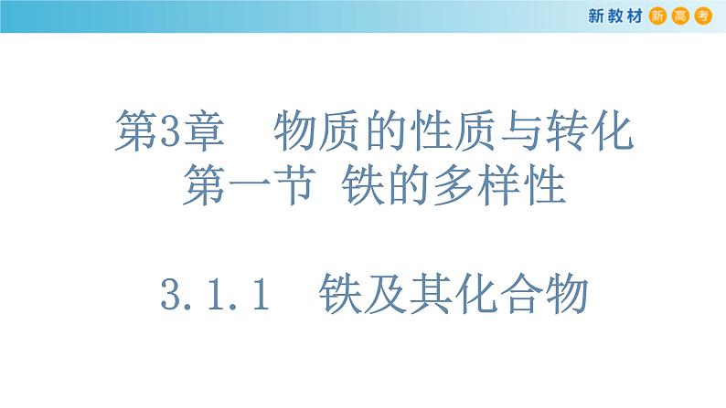 鲁科版高中化学必修第一册3.1.1《铁及其化合物》课件(2) (含答案)第1页