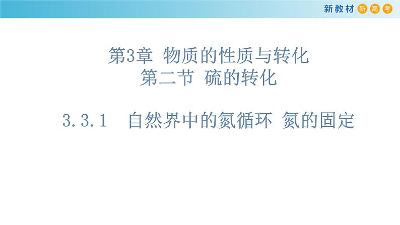 鲁科版高中化学必修第一册3.3.1《自然界中的氮循环 氮的固定》课件(2) (含答案)01