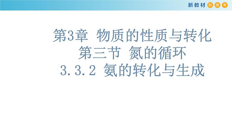 鲁科版高中化学必修第一册3.3.2《氨的转化与生成》课件(2) (含答案)01