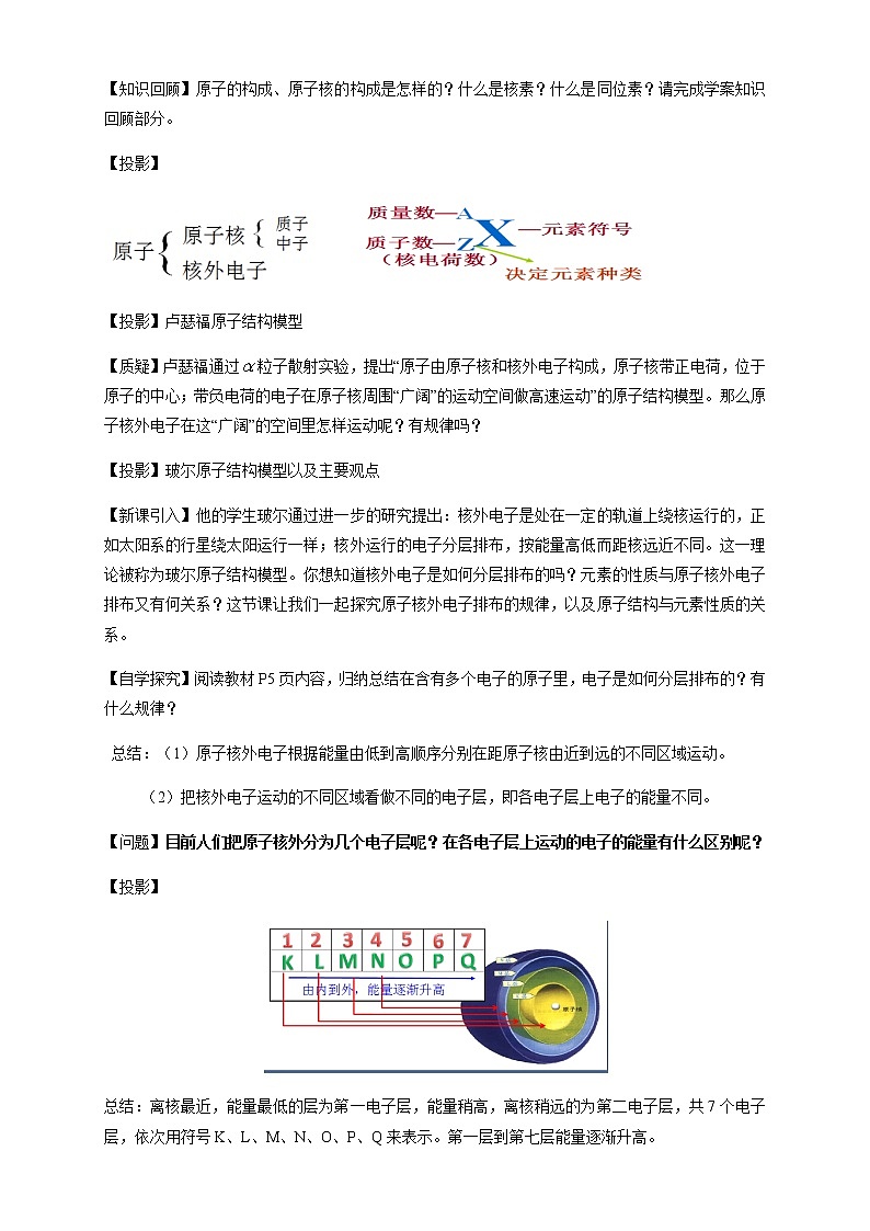 【新教材精创】1.1.2 核外电子排布 原子结构与元素原子得失电子能力 教学设计（2）-鲁科版高中化学必修第二册第2页
