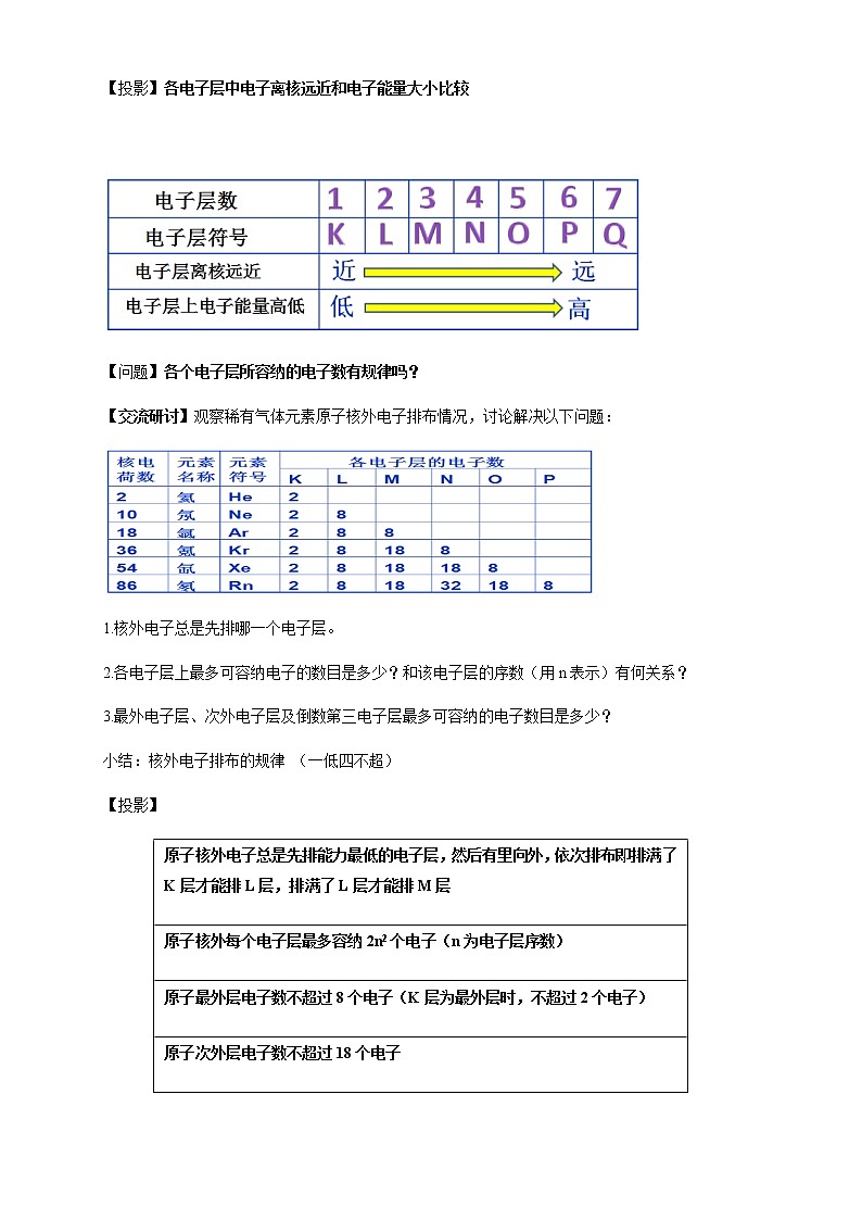 【新教材精创】1.1.2 核外电子排布 原子结构与元素原子得失电子能力 教学设计（2）-鲁科版高中化学必修第二册第3页