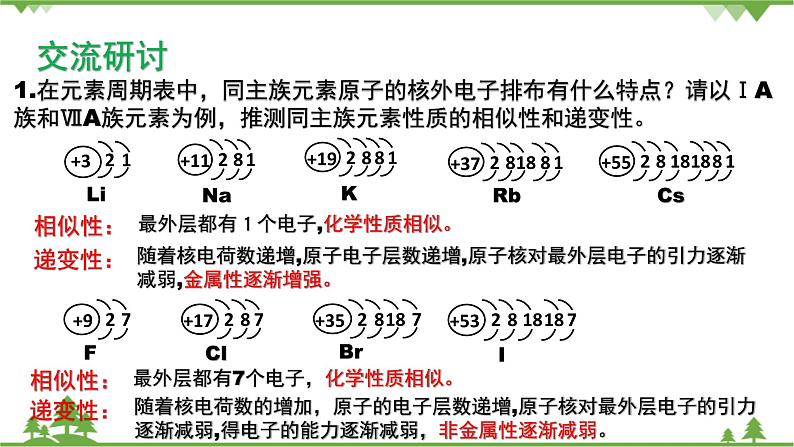 鲁科版高中化学必修第二册1.3.2 研究同主族元素的性质(课件+教案+学案+练习）05