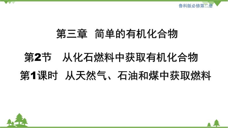 鲁科版高中化学必修第二册3.2.1 从天然气、石油、煤中获取燃料(课件+教案+学案+练习）01