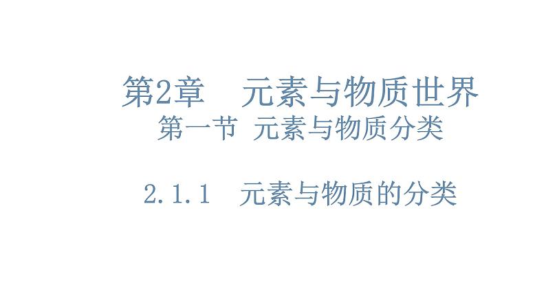 鲁科版高中化学必修第一册2.1.1《元素与物质的关系 物质分类与物质性质》课件(2) (含答案)01