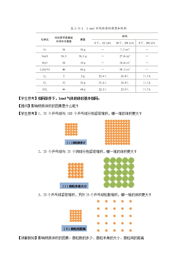 鲁科版(2019)高中化学必修第一册1.3.2《气体摩尔体积教学设计》(2) )02