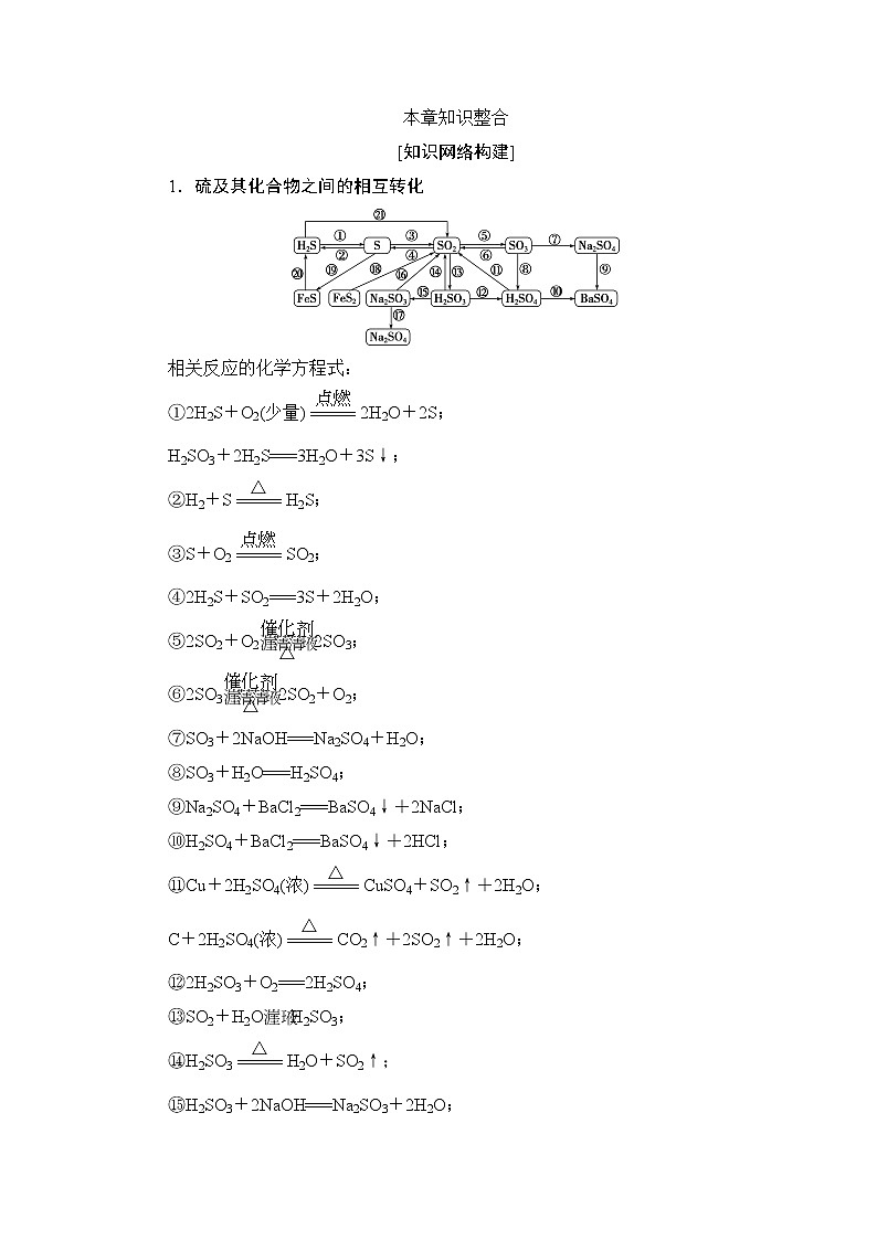 新教材 人教版（2019）高中化学必修第二册第五章   本章知识整合学案同步练习01