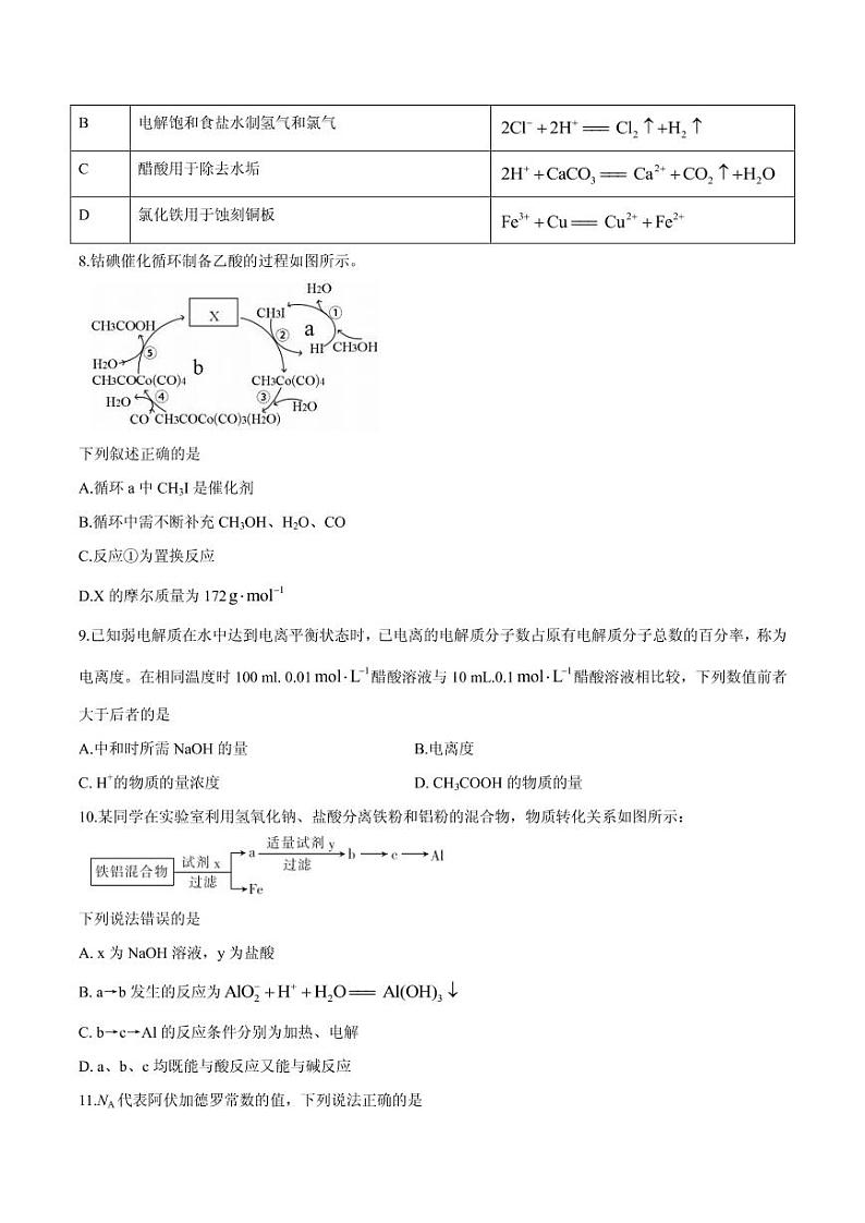 2021届广东省高州市高三下学期第二次模拟化学试题 PDF版03