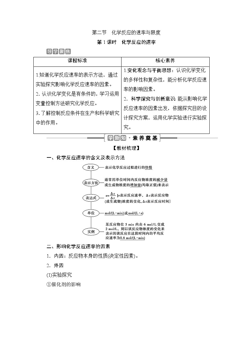 6.2　化学反应的速率与限度--【新教材】 人教版（2019）高中化学必修第二册学案+同步练习01