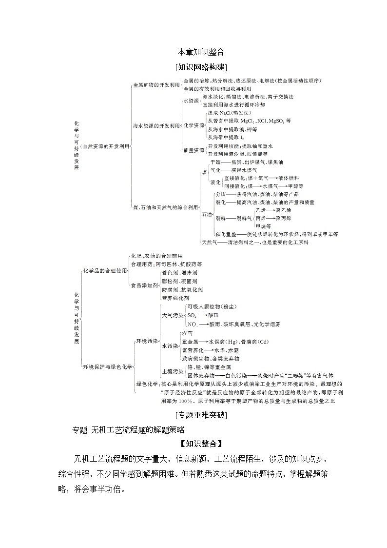 第八章   本章知识整合--【新教材】 人教版（2019）高中化学必修第二册学案+同步练习01
