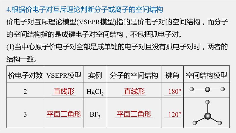 高中化学鲁科版（2019）选择性必修2 第2章 第2节 第2课时 价电子对互斥理论和等电子原理课件第7页