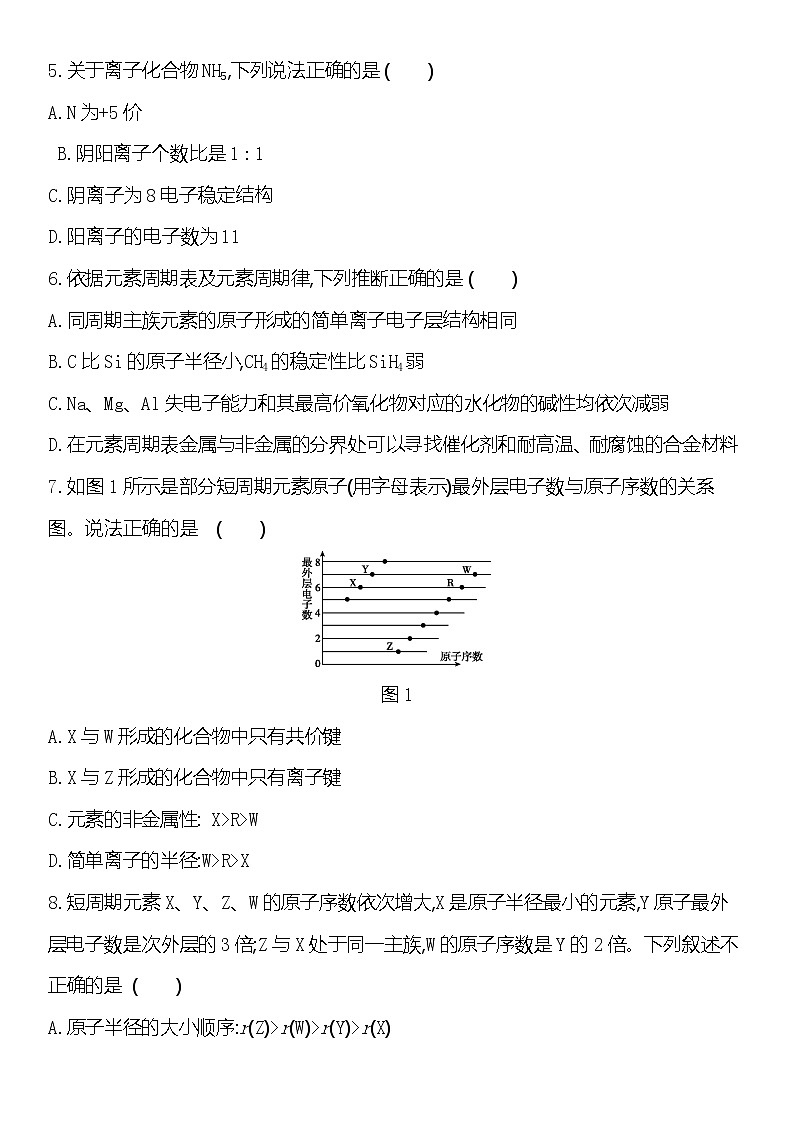 新人教版 化学必修第一册第四章　物质结构　元素周期律单元评价卷02