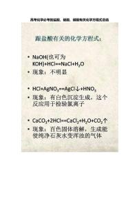 高考化学必考的盐酸、硫酸、硝酸有关化学方程式总结学案