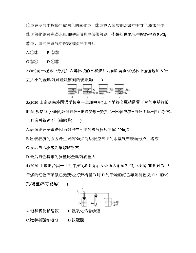 鲁科版 (2019) 高中 化学 必修第一册 第1章 第2节研究物质性质的方法和程序综合拔高练第2页