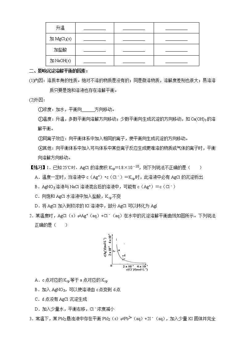 3.4.1  难溶电解质的沉淀溶解平衡-【新教材】人教版（2019）高中化学选择性必修一课件+学案+练习02