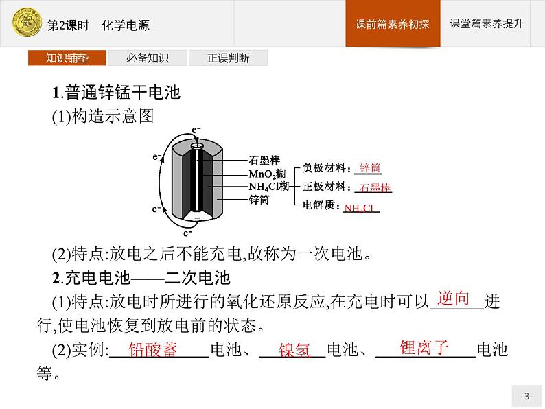 4.1 第2课时　化学电源-【新教材】人教版（2019）高中化学选择性必修一课件+课后习题03