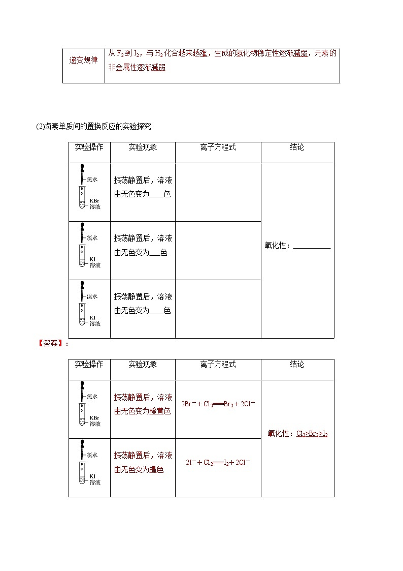 4.1.4　卤族元素的性质-【新教材】人教版（2019）高中化学必修第一册自助学案+配套练习03