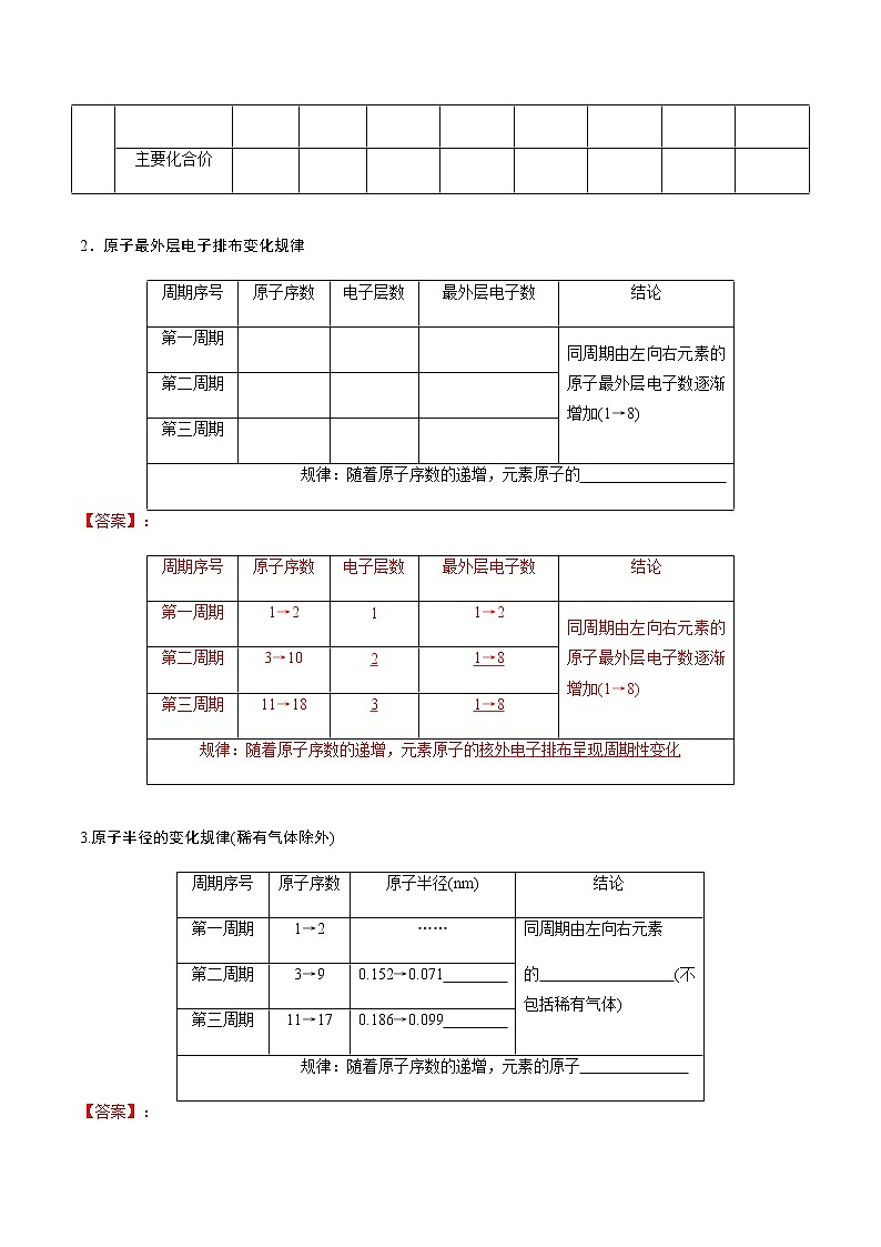 4.2.1　元素性质的周期性变化规律-【新教材】人教版（2019）高中化学必修第一册自助学案+配套练习02