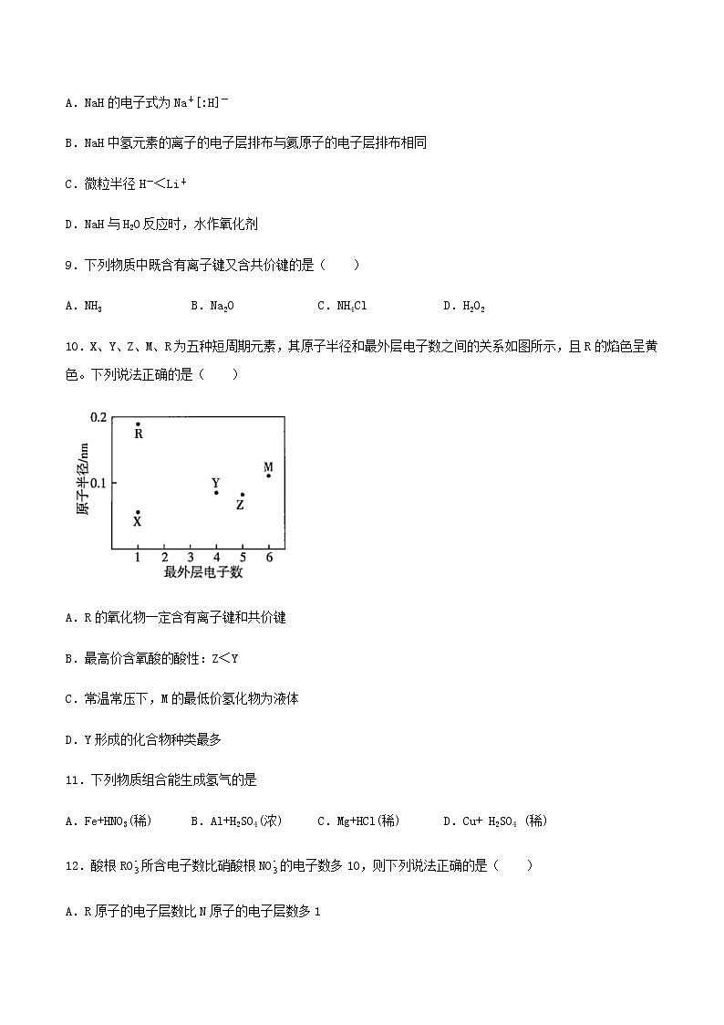 第四章物质结构元素周期律单元测试（培优复习卷）【新教材】人教版（2019）高中化学必修第一册03