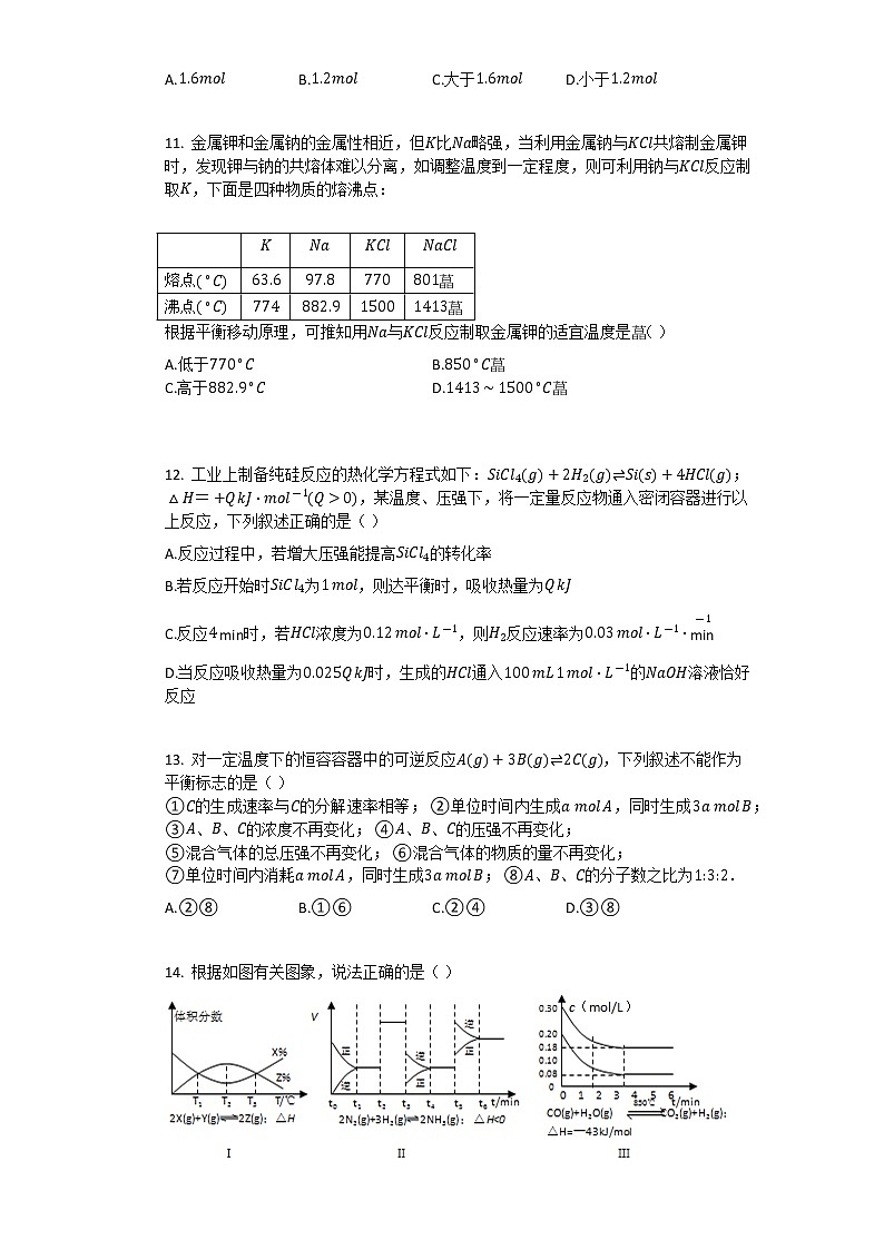 人教版选修4第2章_化学反应速率和化学平衡单元测试卷1（带解析）03