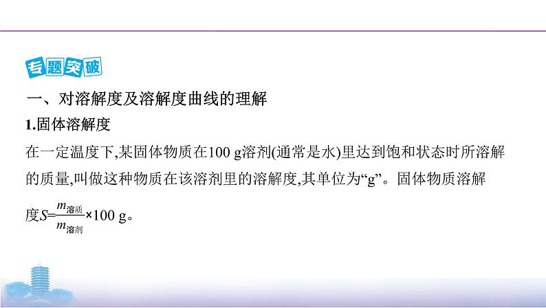 2022高考化学专题复习 专题一 化学计量  微专题1　溶解度及溶解度曲线的应用课件PPT第2页