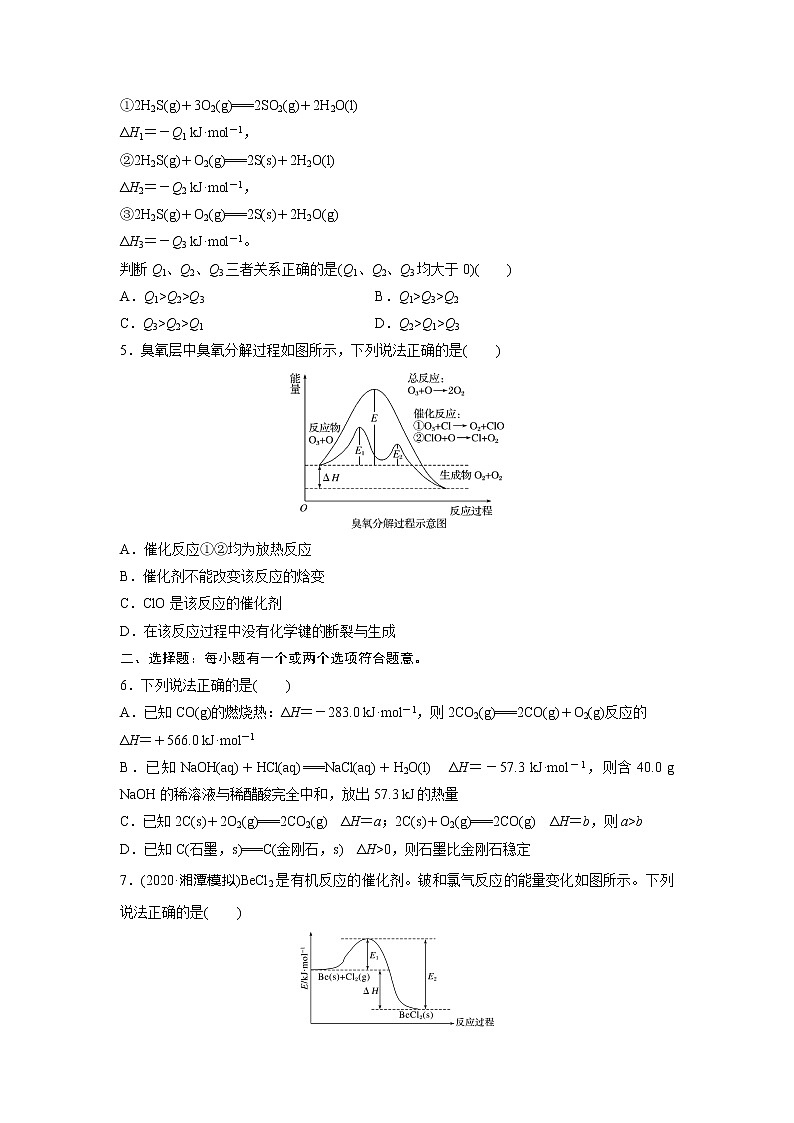高三化学每天练习20分钟——化学反应热的基本概念和大小比较（有答案和详细解析）第2页