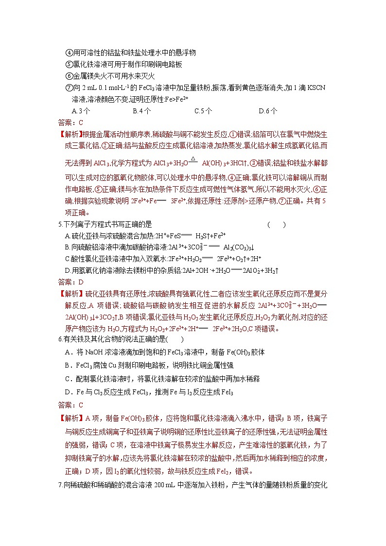 第12讲 铁铜及其化合物（强化训练）（解析版）02