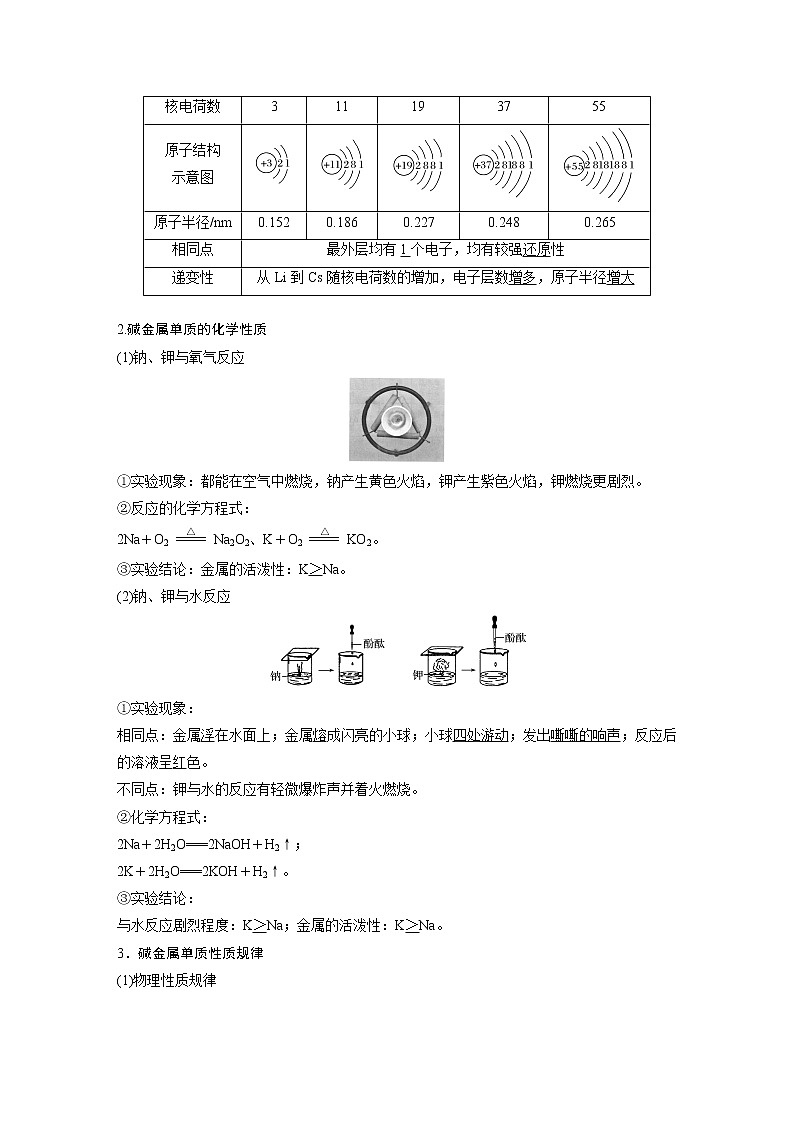 2021-2022学年高中化学新人教版必修第一册 第4章第1节第3课时原子结构与元素的性质学案02