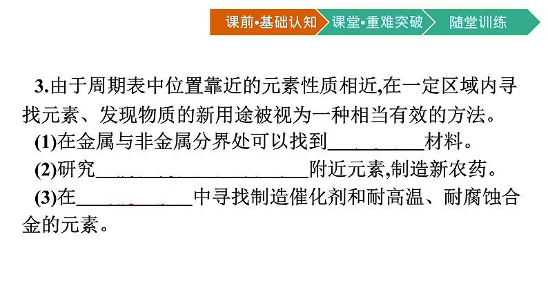 2021-2022学年高中化学新人教版必修第一册 第4章第2节第2课时元素周期表和元素周期律的应用课件（35张）（2）第7页