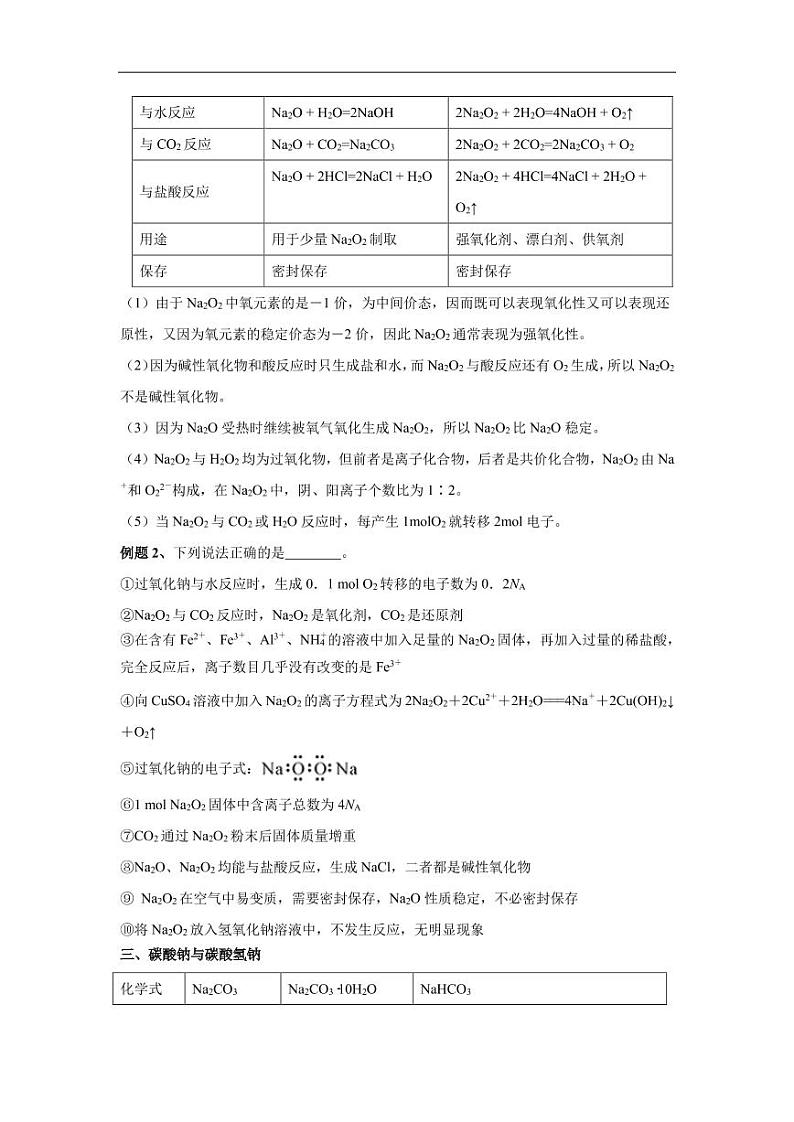 2020_2021年高考化学一轮复习讲解钠及其化合物第3页