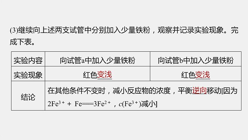 2021届高中化学新教材同步选择性必修第一册 第2章 实验活动1  探究影响化学平衡移动的因素课件PPT第6页