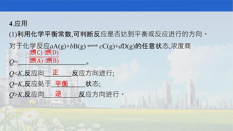 人教版2022届高中化学一轮复习 第七单元　第3节　化学平衡常数　化学反应进行的方向 精品课件第5页