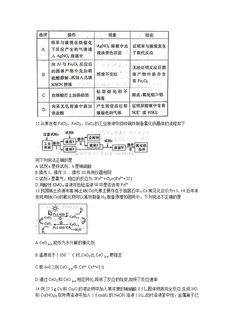 湖南省长沙市第一中学2022届高三上学期月考卷（一）化学试题03