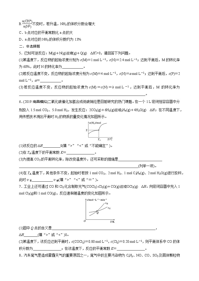 高三化学每天练习20分钟——化学平衡常数与转化率的计算（有答案和详细解析）02