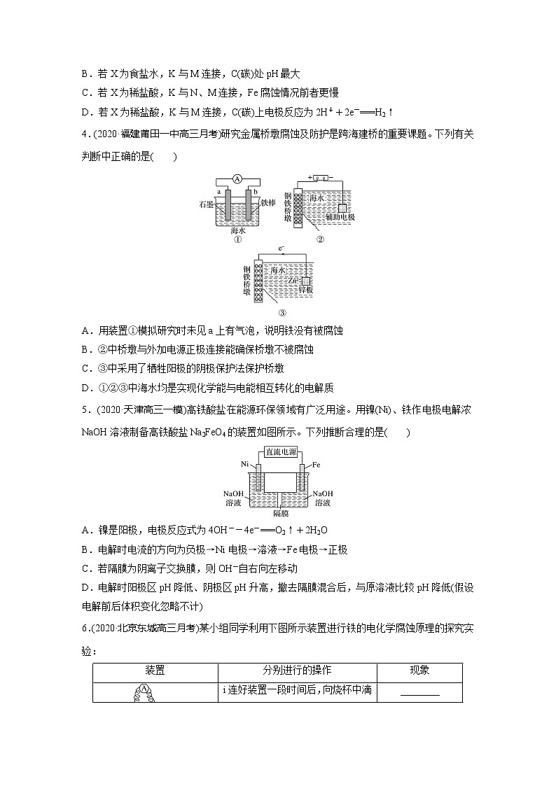 2022届高考化学一轮复习 微题型52 电化学原理在金属腐蚀、防护及环保中的应用（解析版）02