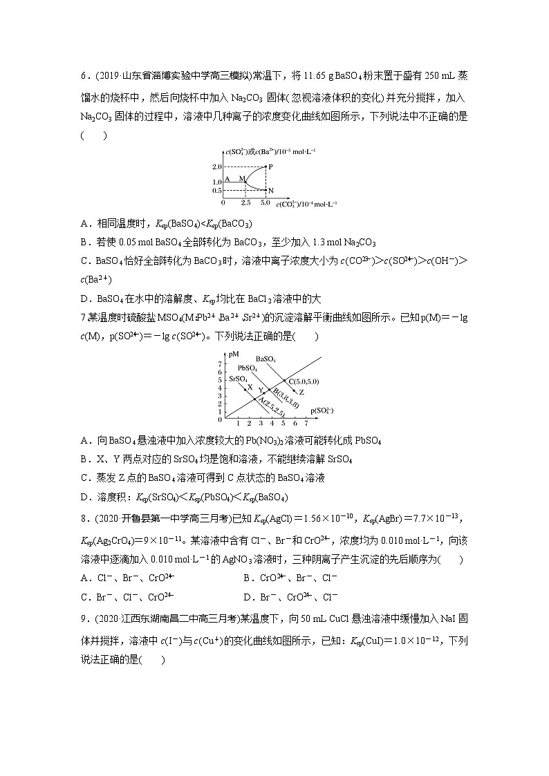 2022届高考化学一轮复习 微题型67 难溶电解质溶度积常数及图像（解析版）第3页