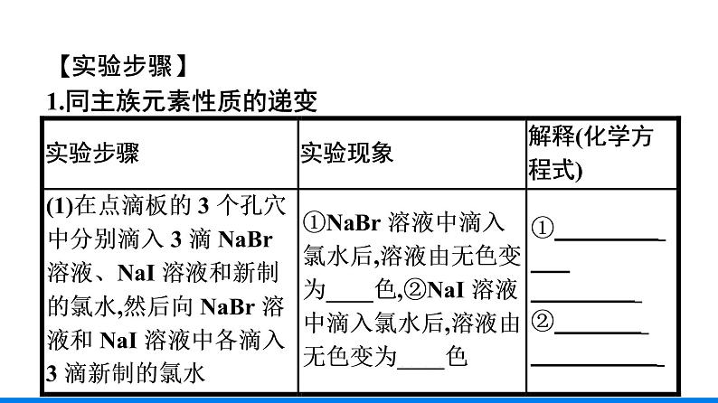 第四章 实验活动3　同周期、同主族元素性质的递变 人教版（2019）高中化学必修第一册课件08