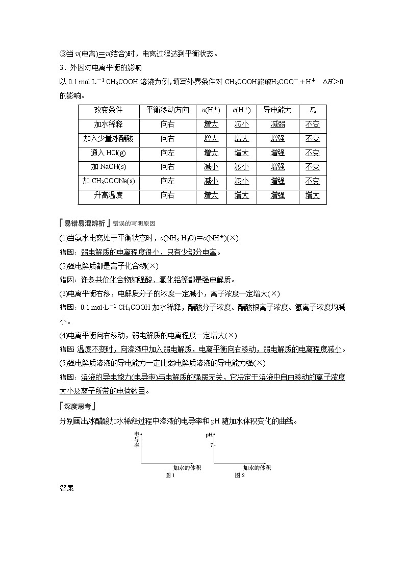 2022届高考化学一轮复习讲义学案（新教材人教版）第八章 第39讲　弱电解质的电离平衡第2页