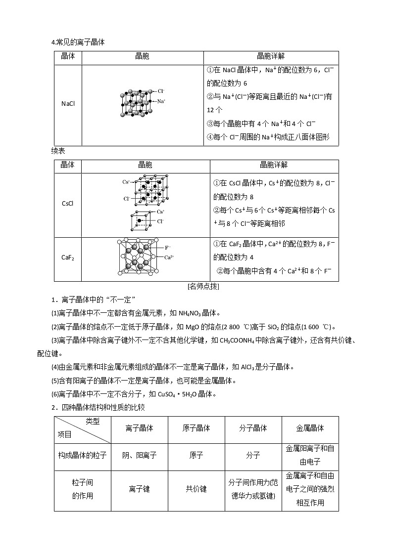 （新人教版）高中化学第三章第四节离子晶体教案选修302