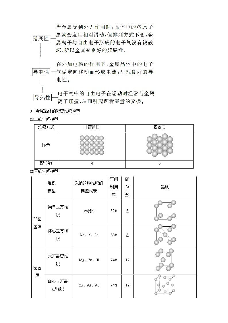 （新人教版）高中化学第三章第三节金属晶体教案选修3第3页