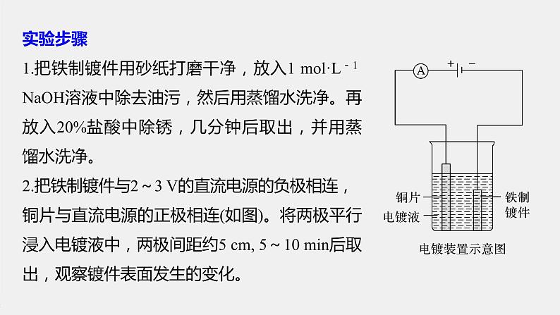 2020-2021学年新人教版选择性必修1第4章实验活动4　简单的电镀实验课件第5页