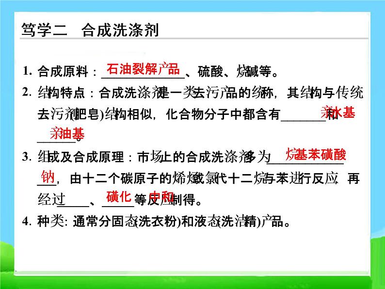 新人教版高中化学选修24.2-表面活性剂--精细化学品-课件(人教版选修2)课件05