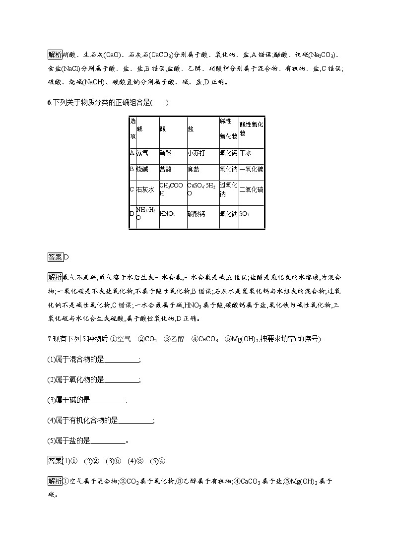 苏教版（2019）高中化学必修第一册 专题1 第一单元　第一课时　物质的分类03