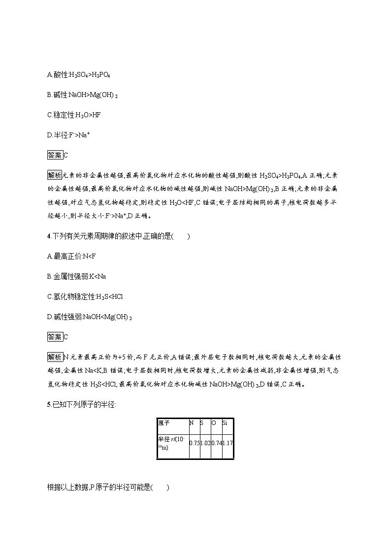 苏教版（2019）高中化学必修第一册 专题5 第一单元　第一课时　元素周期律02