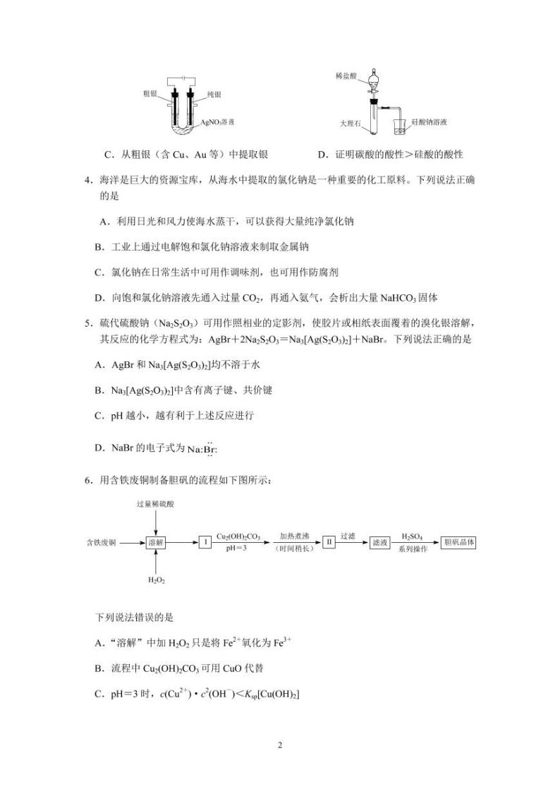 2022届河北省唐山市高三上学期开学摸底演练化学试题（PDF版）02