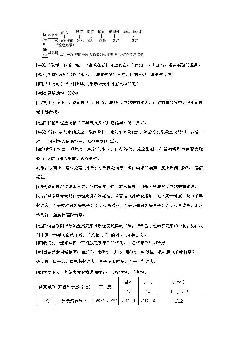 原子结构与元素的性质教学设计高一化学人教版必修第一册第2页